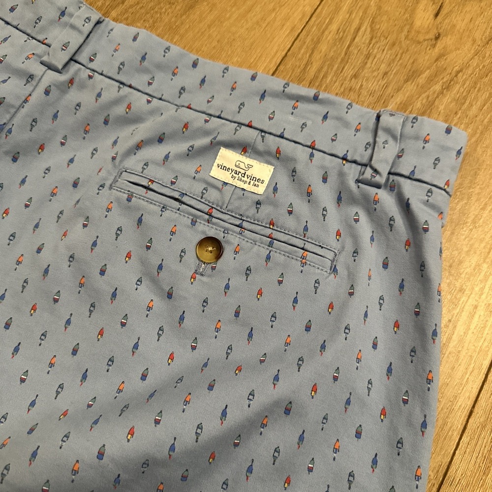 Vineyard Vines Men's Breaker Shorts Blue Print All Over Chino Beach Preppy 38 - Picture 6 of 10